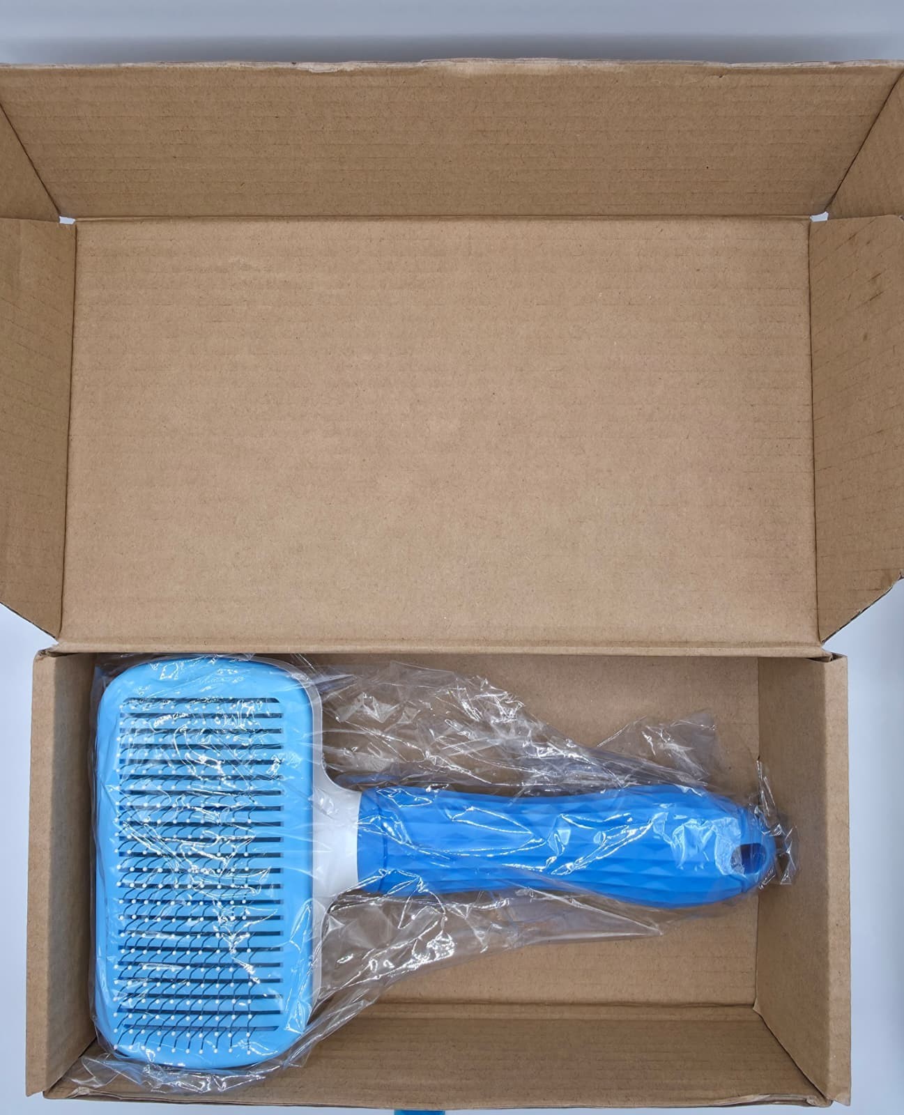 Self-Cleaning Dog & Cat Slicker Brush | Easy Hair Removal | Blue