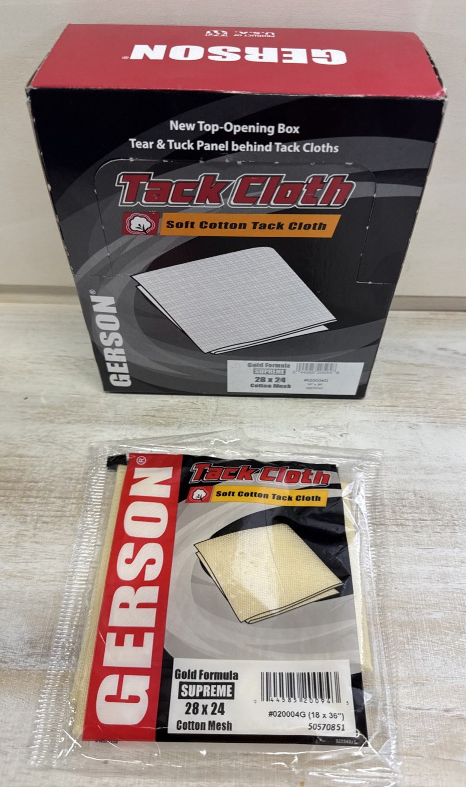 Case of 12 ~ Gerson 20004G Tack Cloth - Gold Cotton, Supreme (28 X 24) Mesh