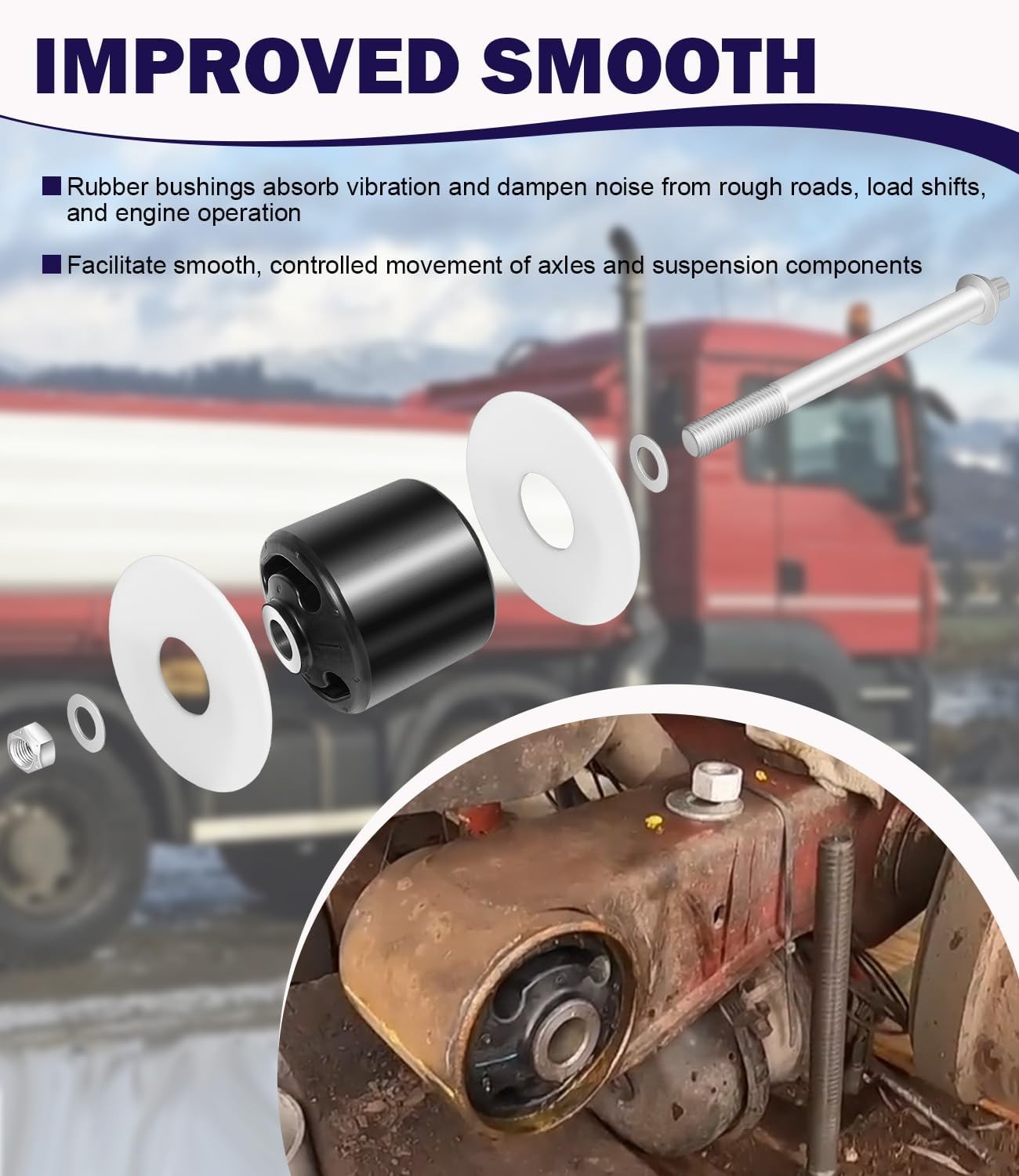 Quick Align Pivot Bolt Bushing Kit Replace for Hendrickson S-24691 S-21166