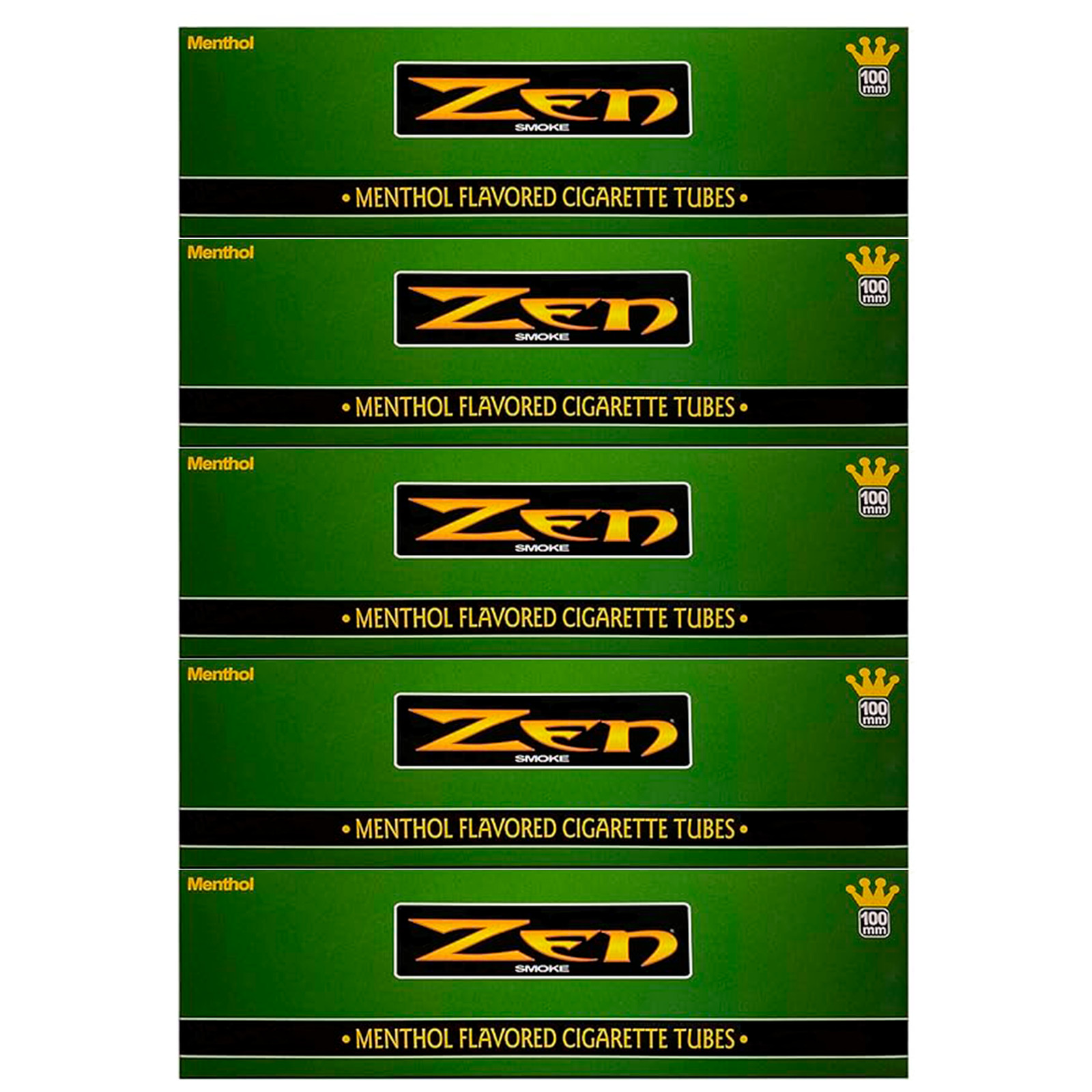 ZEN Cigarette Filter Tubes - Long's (100mm) Menthol Filter Tubes - 200ct 5 Boxes