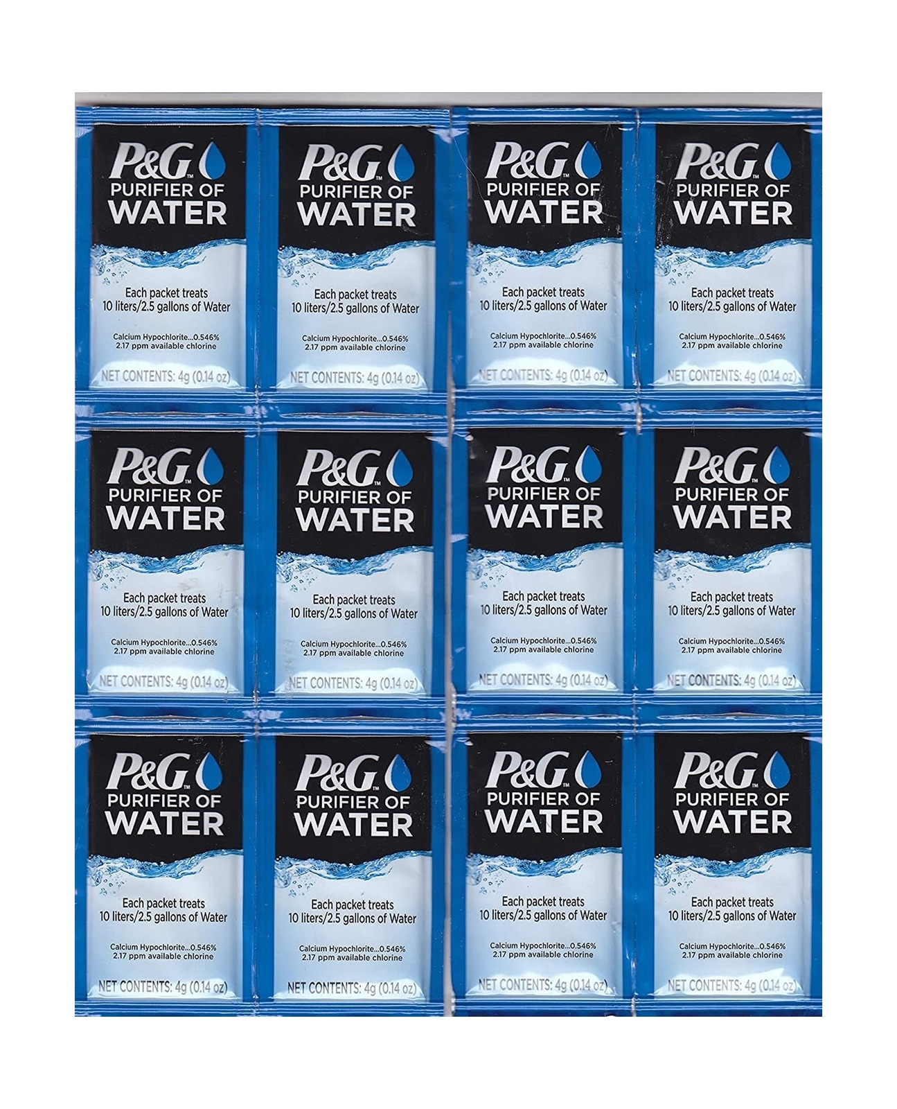P&G Purifier of Water Portable Water Purifier Packets. Emergency Water Filter...