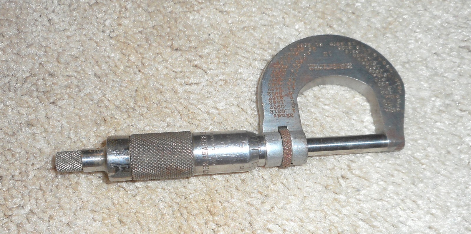 Antique Browne & Sharpe 12 Micrometer Caliper Tool w/ Case As Is