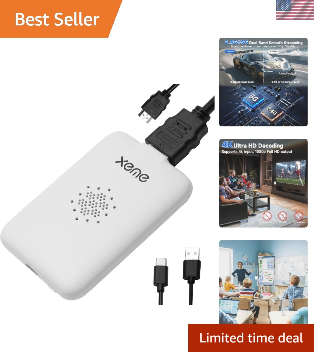 Dual-Band 5G Wireless HDMI Extender for Seamless Streaming & Presentations