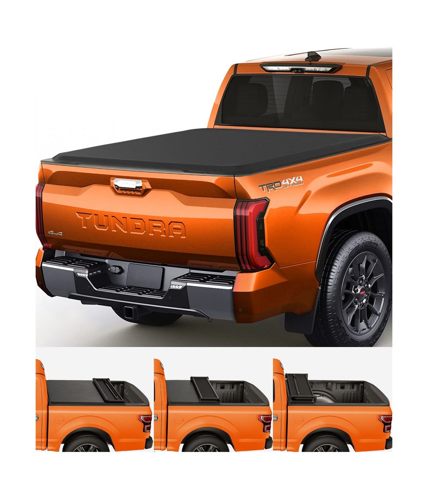 TIPTOP Soft Quad-Fold Tonneau Cover Truck Bed for 2022 2023 2024 2025 Tundra ...