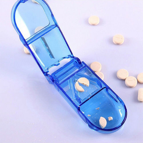 3 Pack Pill Cutter For Small Pills Tablet Storage Splitter Case with Blade Guard