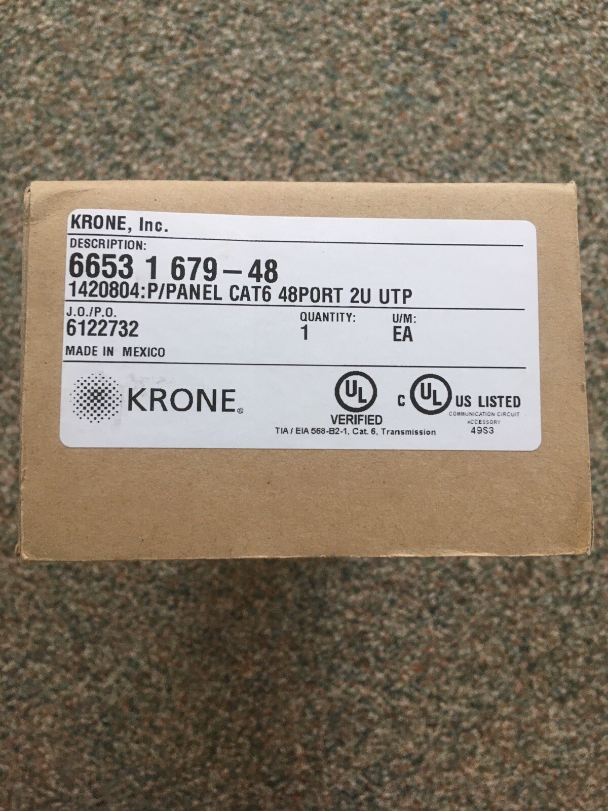 ADC Krone 6653 1 679-48 48-Port CAT-6 Patch Panel (2) New Look!