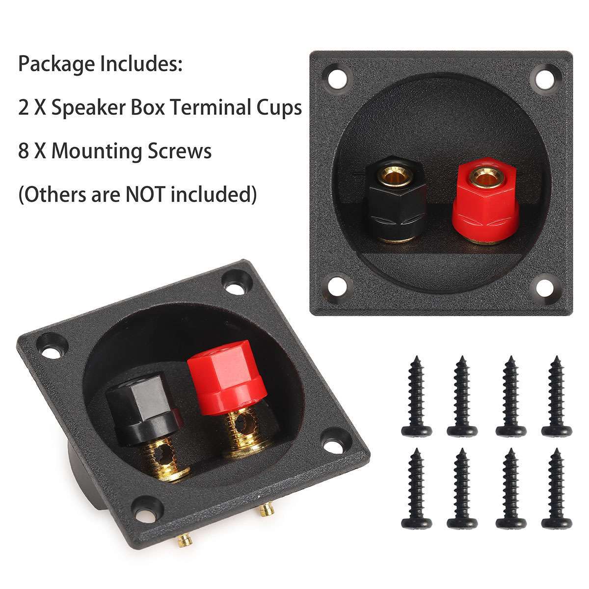 Subwoofer Square Speaker Box Sub Push Spring Terminal Clip Connector
