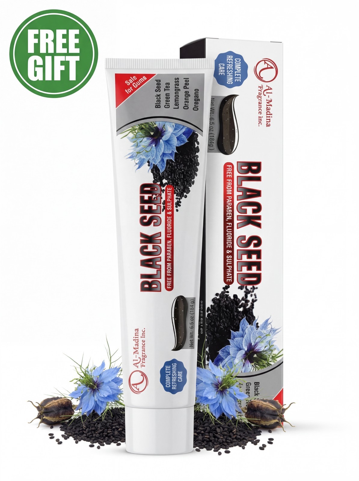 Black Seed Toothpaste Organiic , Natural , Fluoride Free Toothpaste packs 1-6