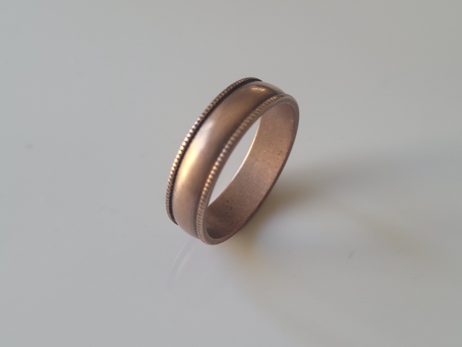 Solid Raw Copper Fluted Edge 6mm Band Ring Arthritis Therapy Pure Copper Ring