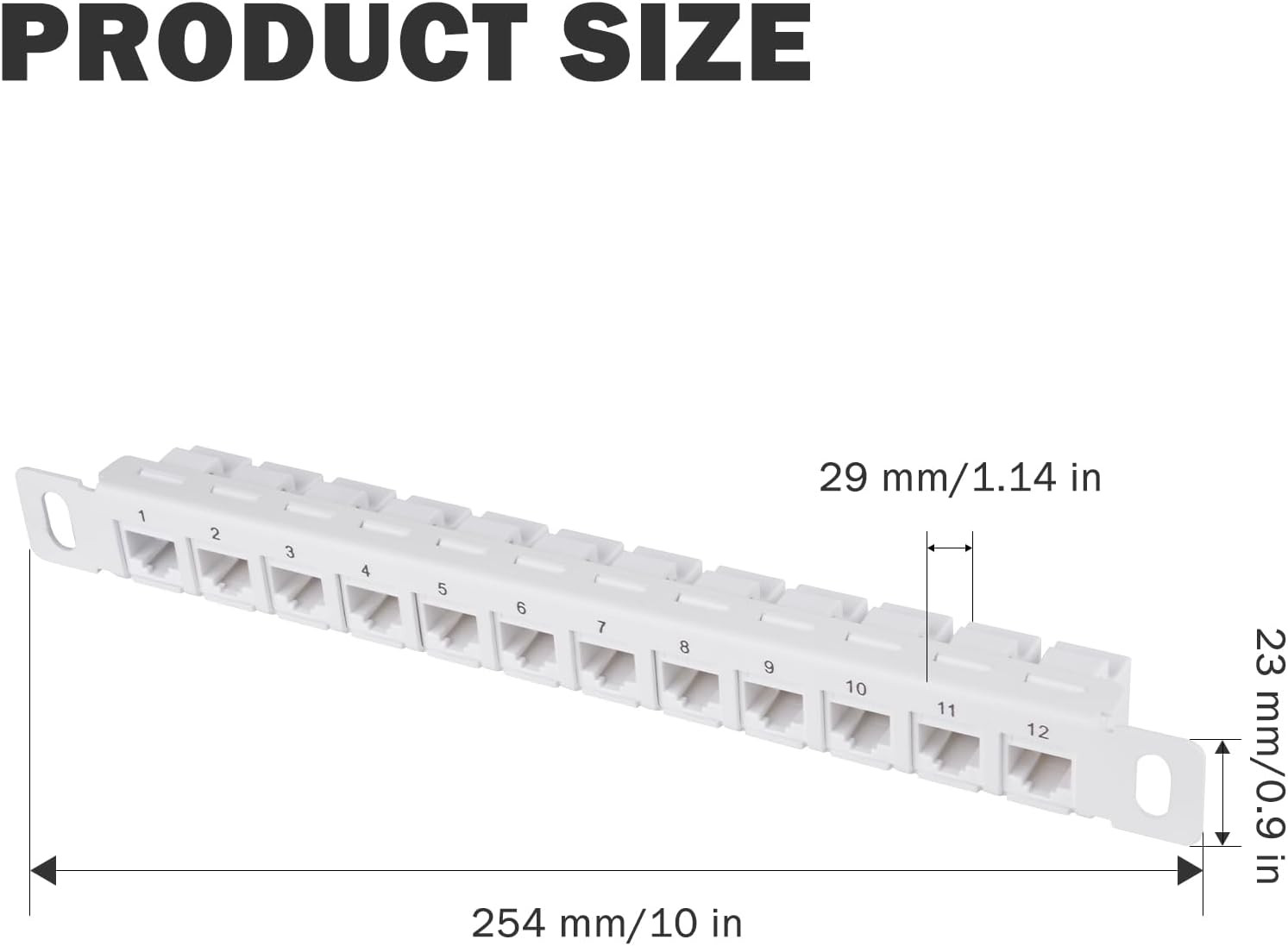 12 Port Patch Panel, 10Inch 0.5U CAT6 Network Patch Panel for Deskpi Rackmate T1