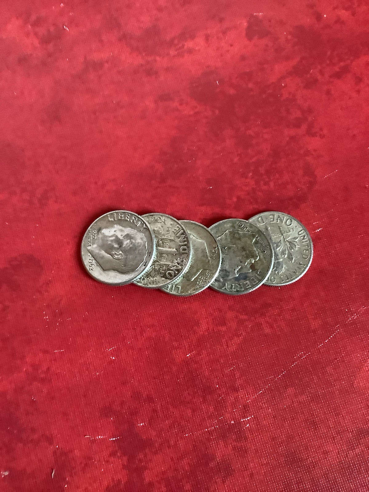 5xPre 65 silver Rooseviel dimes