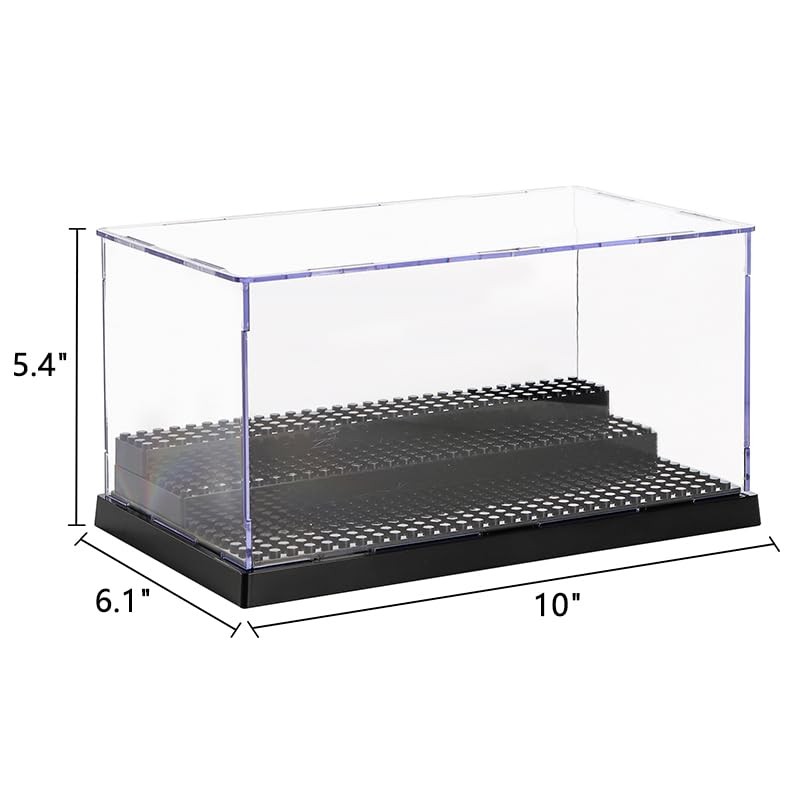 2 Pack Display Case for Minifigure Action Figures Blocks, Acrylic Display Sto...