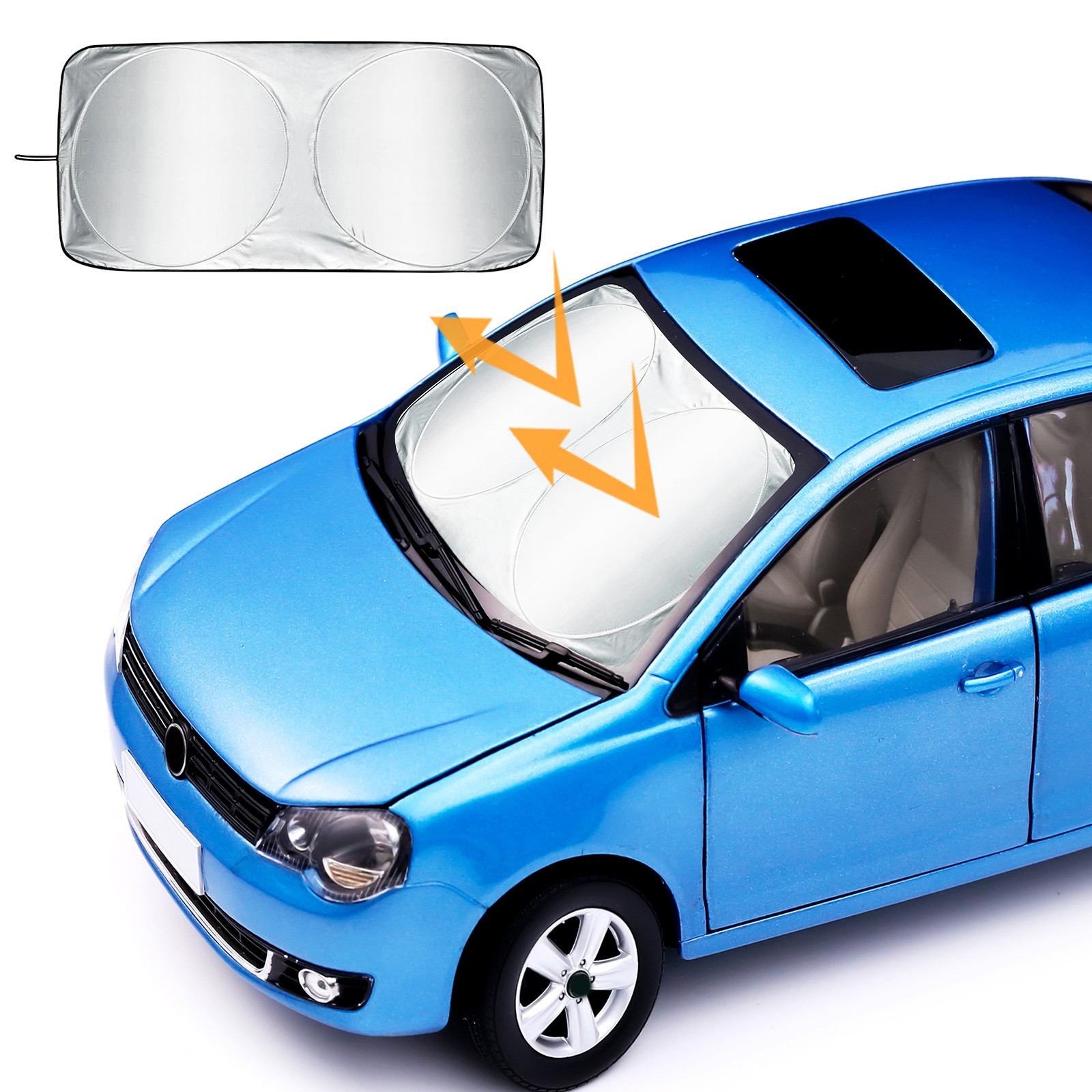 Car Sunshade 173x89cm Blocks UV Heat Reflector Window Cover fit for Pontiac