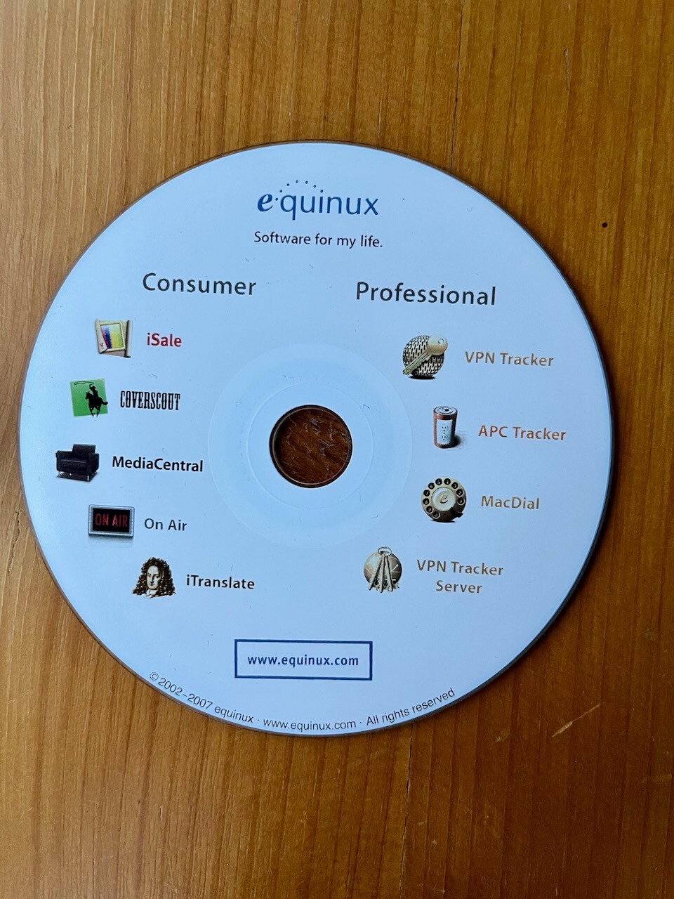 EQUINIX SOFTWARE FOR MY LIFE CONSUMER & PROFESSIONAL CD for MAC OS X 10.4 &above