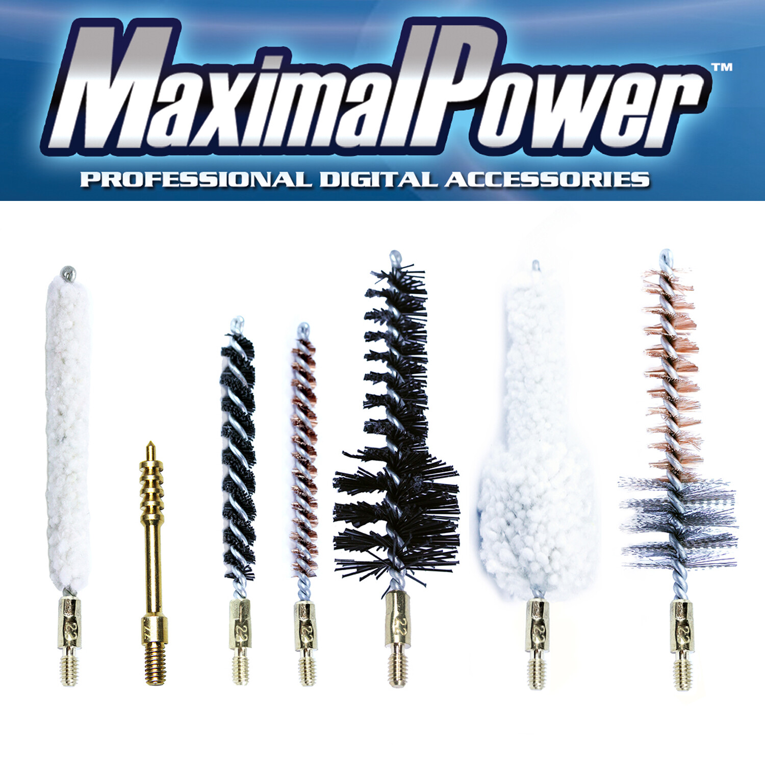 MaximalPower 7PC Gun Cleaning Bore Brushes Combo -.22/.243/.270/.30cal
