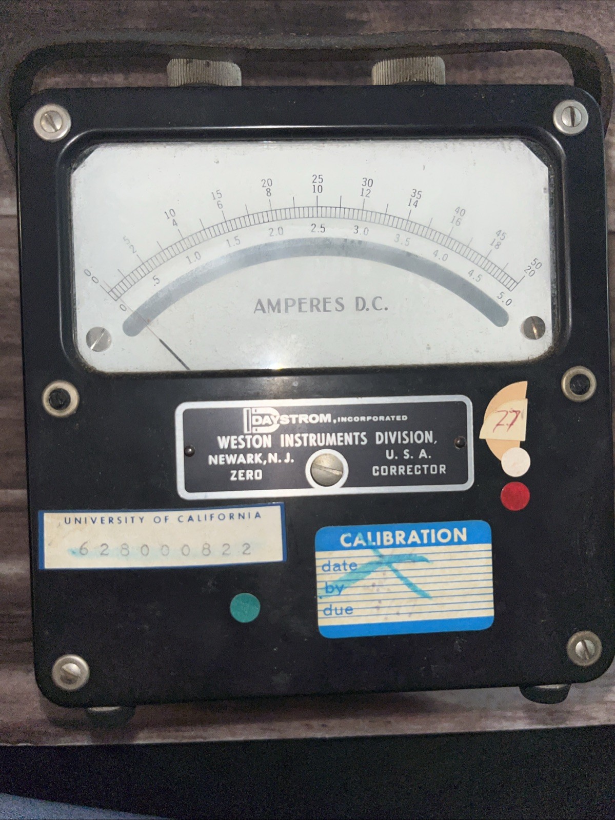 VTG Amperes DC Meters Weston Electrical Instrument Model 931 No. 56777
