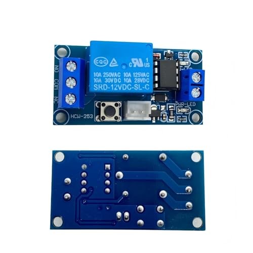 2-Pack 12V Single Bistable Self-Locking Relay Module with Start/Stop Button |