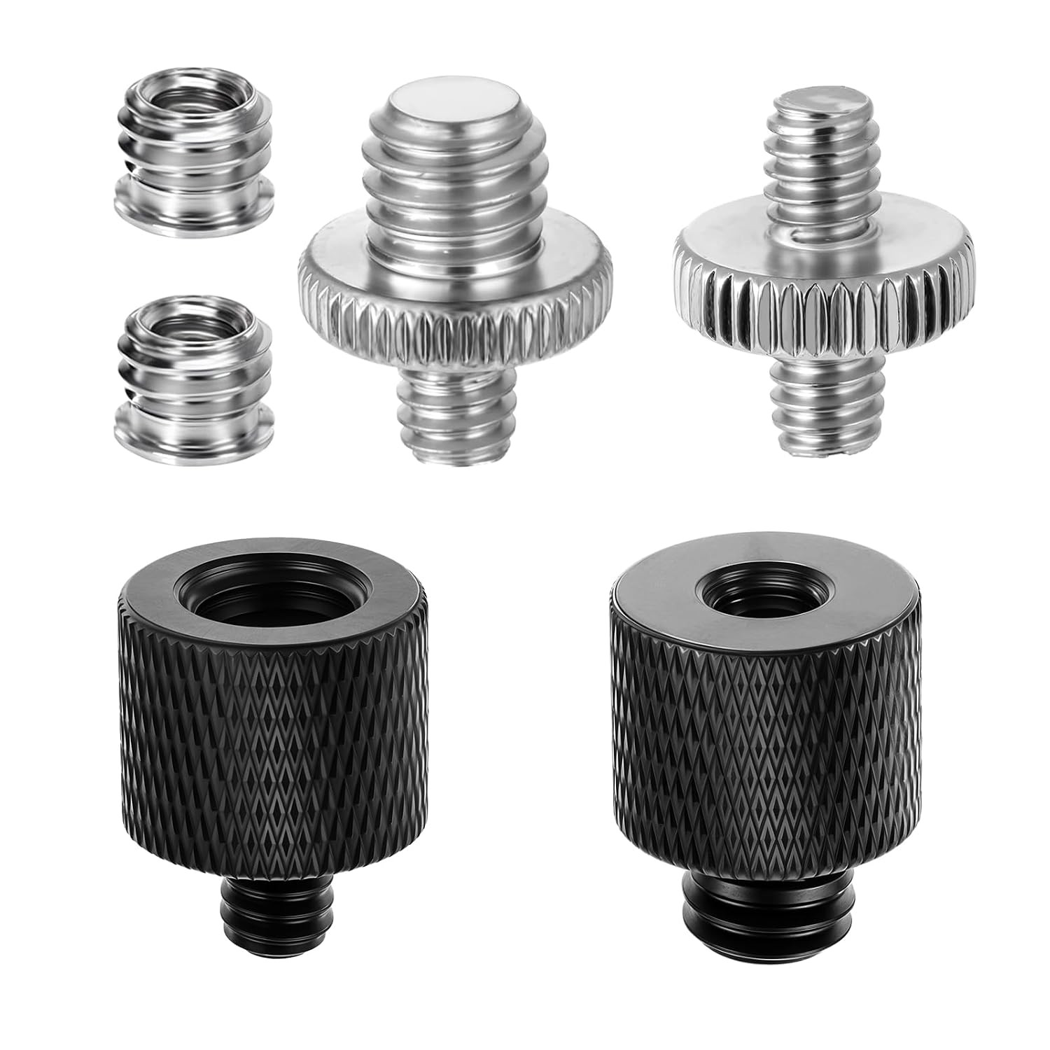 Tripod Screw Adapter 6 Pcs Aluminum Threaded Converter 1/4 Male to 3/8 Female