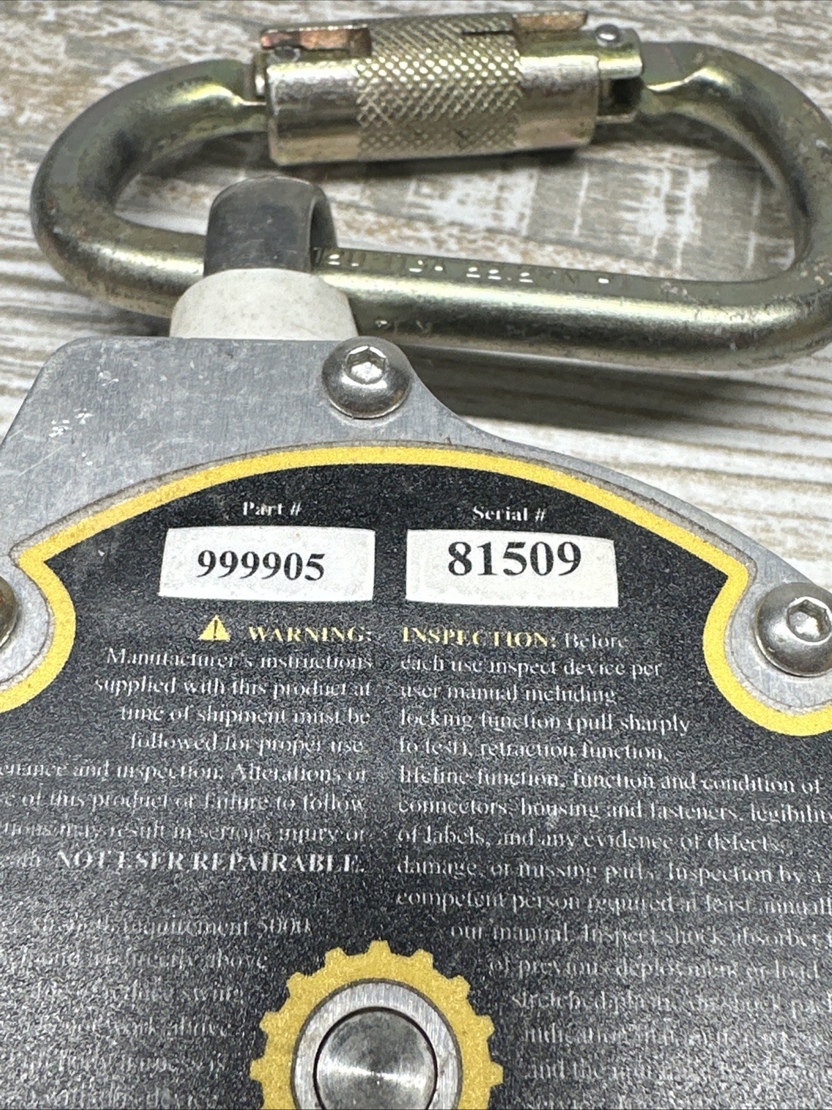 Guardian Fall Protection Edge Series Retractable Lifelines Web Srl Part # 999905