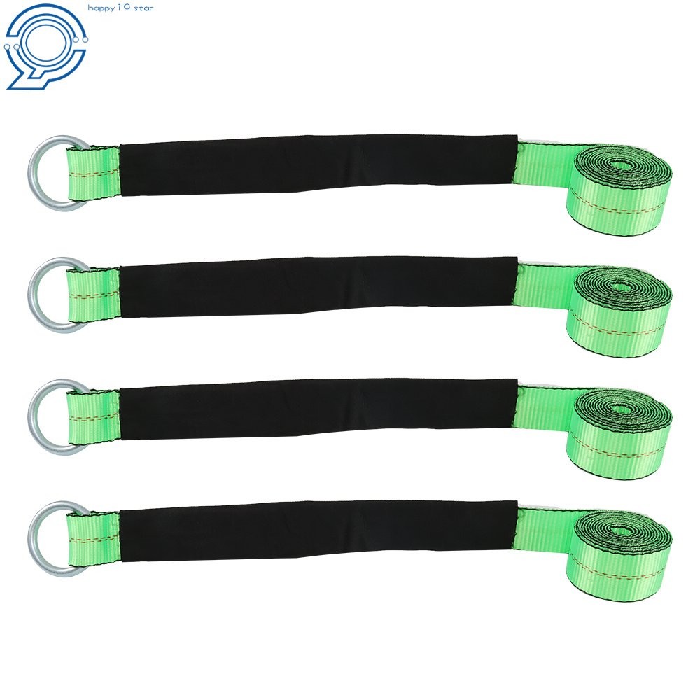 Car Tie Down with Snap Hooks Lasso Style (4 Pack) 2 Inch x 96 Inch For Trailer