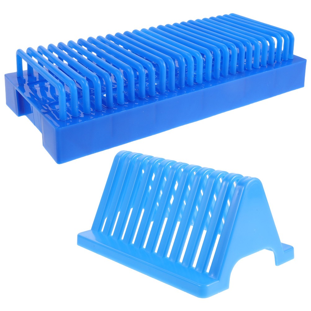 2pcs Laboratory Slide Draining Stand: 10 Slot Triangle and 25 Slot Rectangle