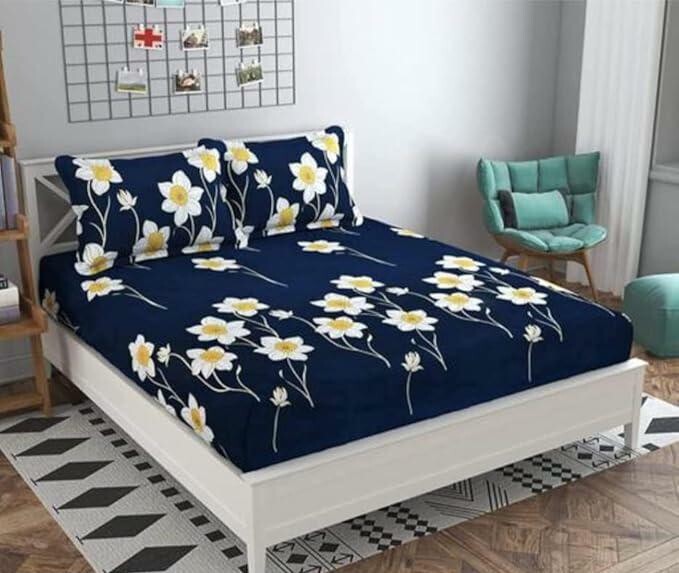 Cotton Bedsheet For Double Bed With Pillow Cover bedsheet code 2