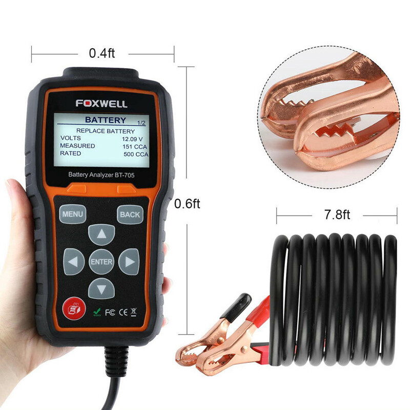 12V ~ 24V Automotive Battery Load Tester Car Charging Cranking Test 100~2000 CCA