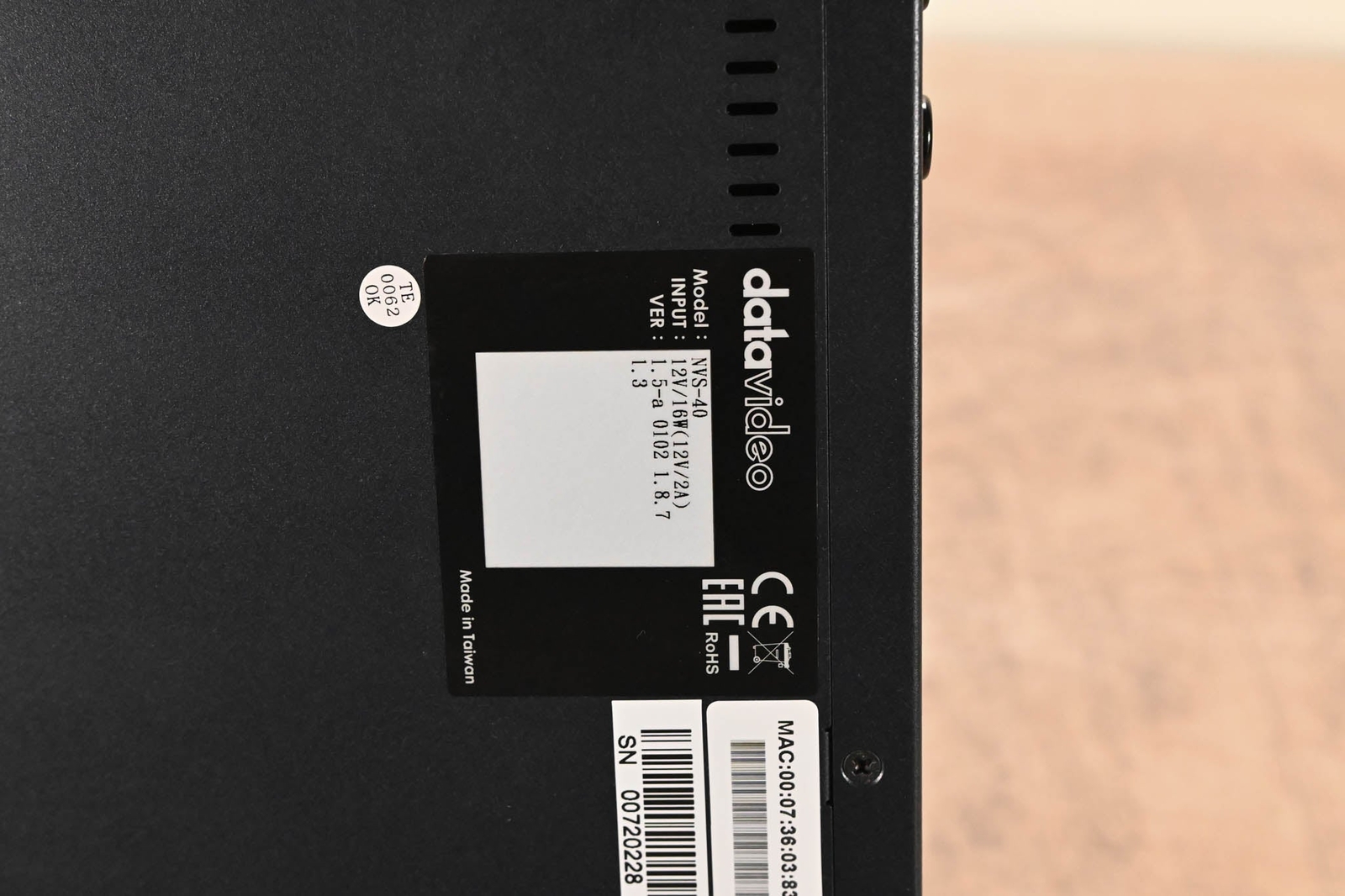 Datavideo NVS-40 4-Channel Streaming Encoder/Recorder (NO POWER SUPPLY) CG01K7D