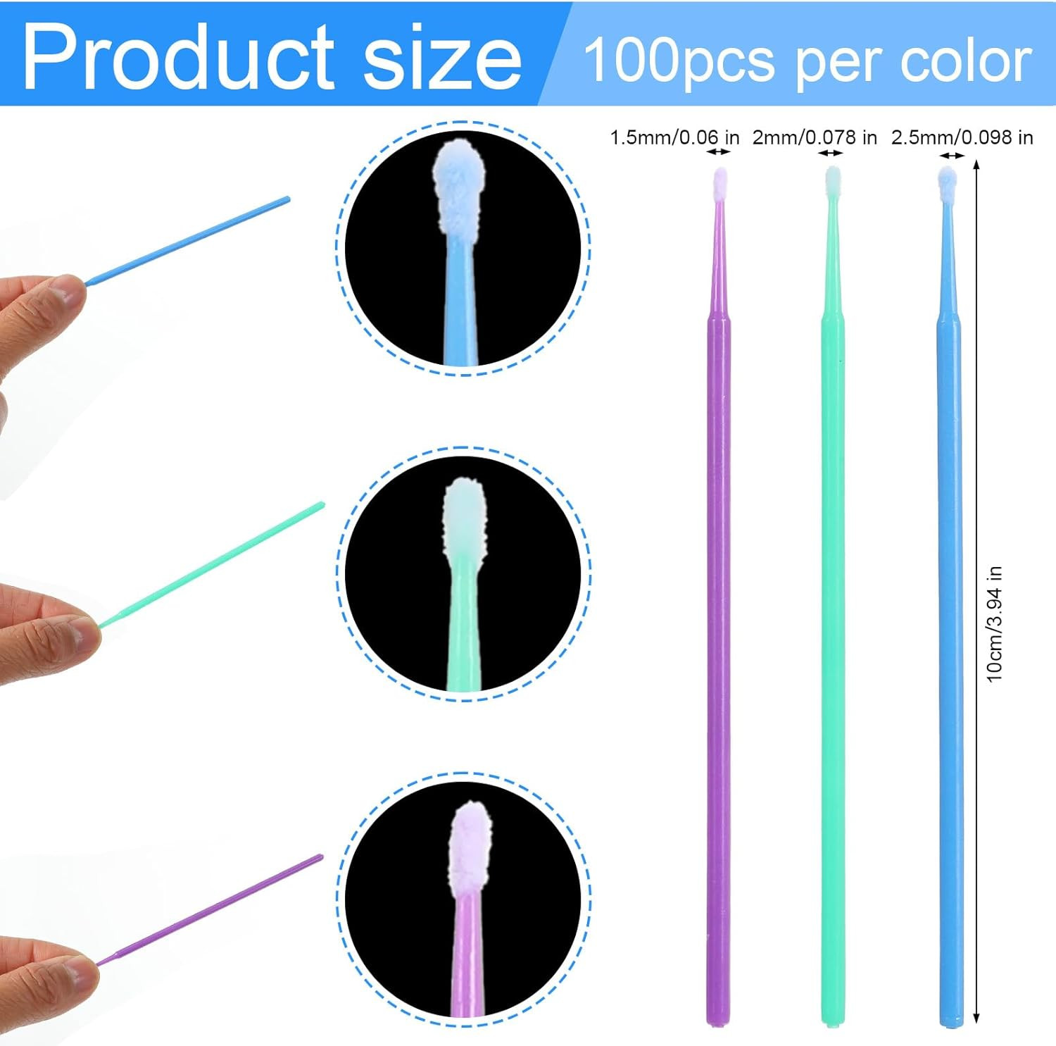 300 Pcs Micro Applicator Brush,Microbrush Applicators for Automotive Paint Ch...