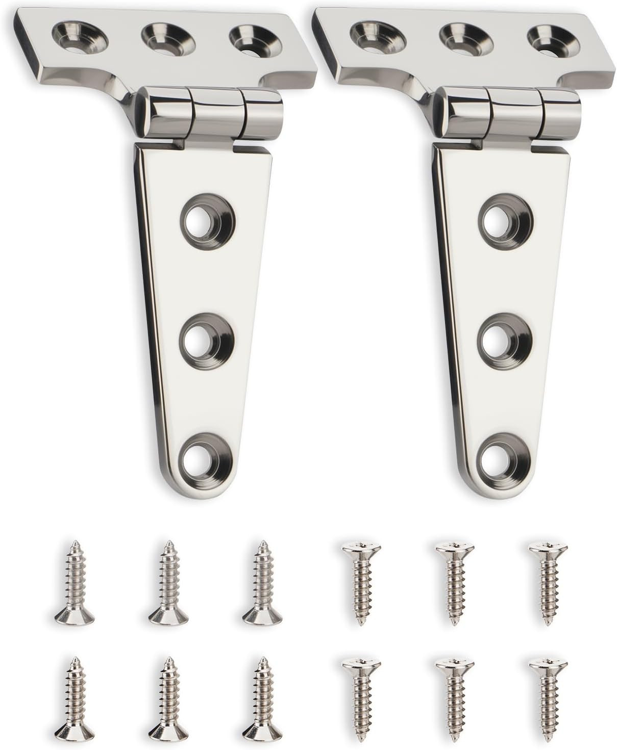 2 Pack 316 Stainless Steel T Hinges 4x2 Inch Marine Grade Heavy Duty with Screws