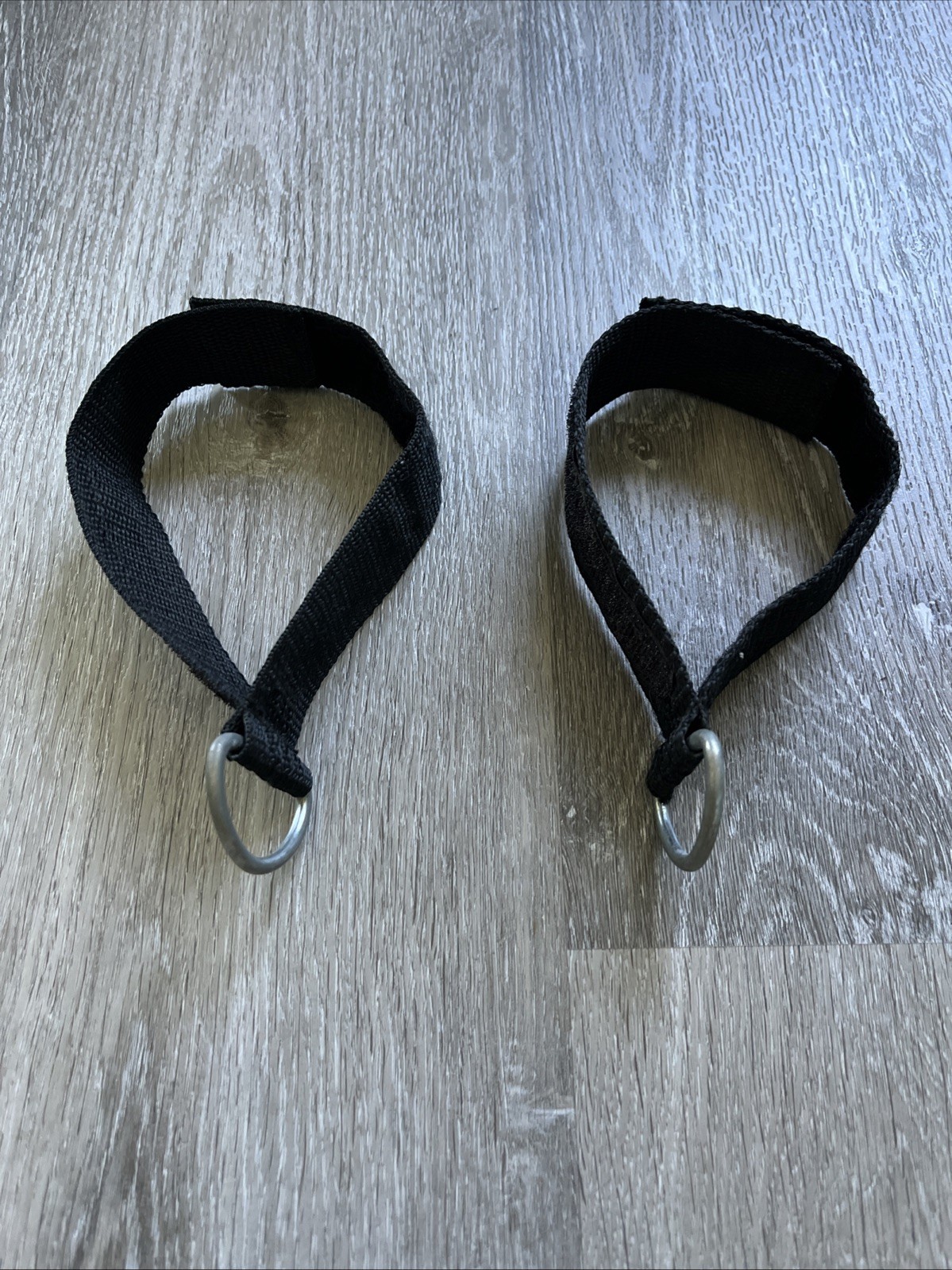 2 Adjustable Hook & Loop D-Ring Cable Crossover Machine Ankle Straps Set Pair