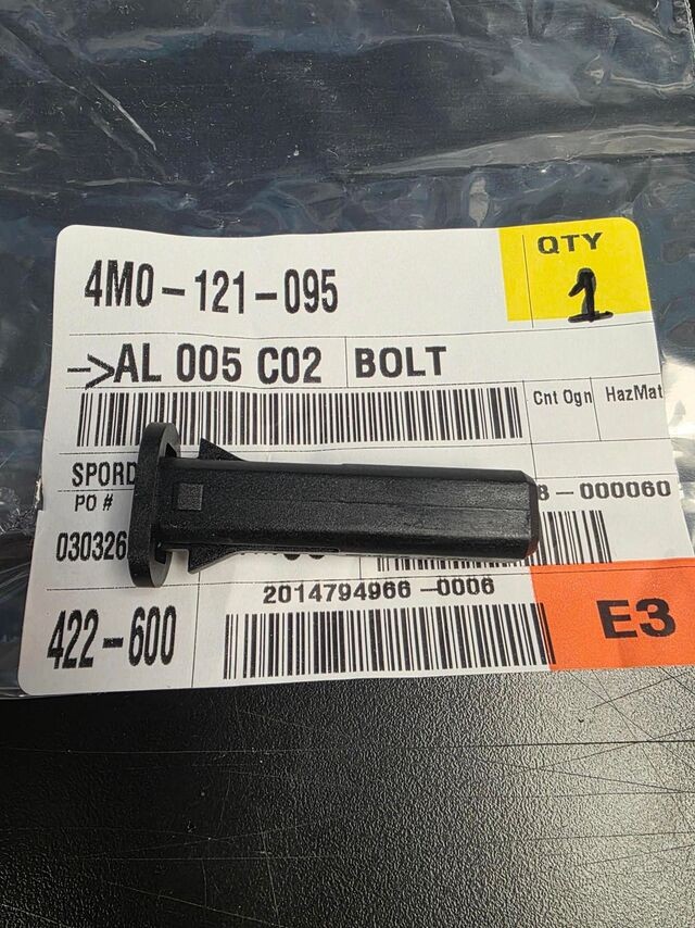 Genuine Volkswagen Upper Insulator Upper Bolt 4M0-121-095
