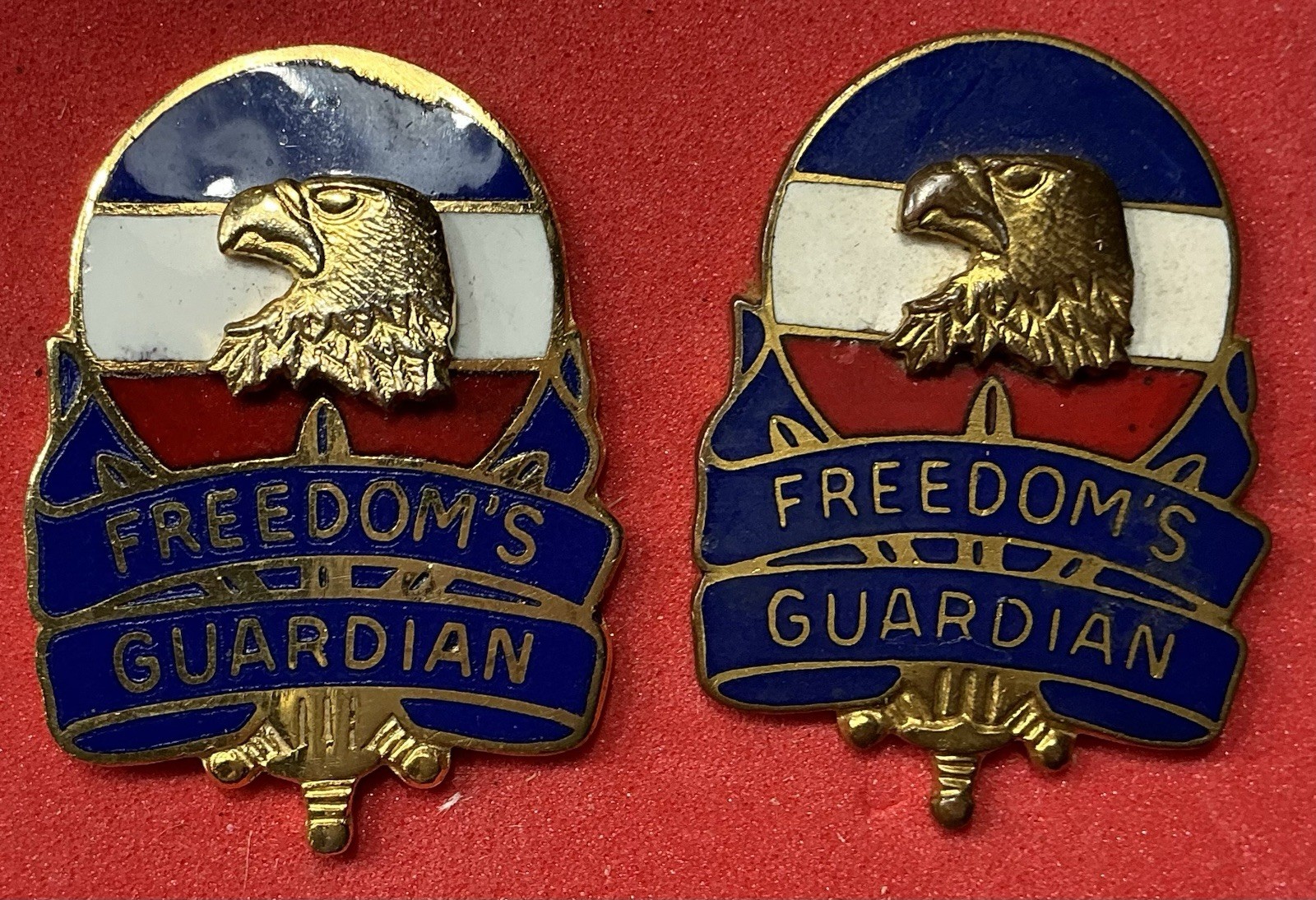 Pair of US Military FORSCOM Unit Crest Pins
