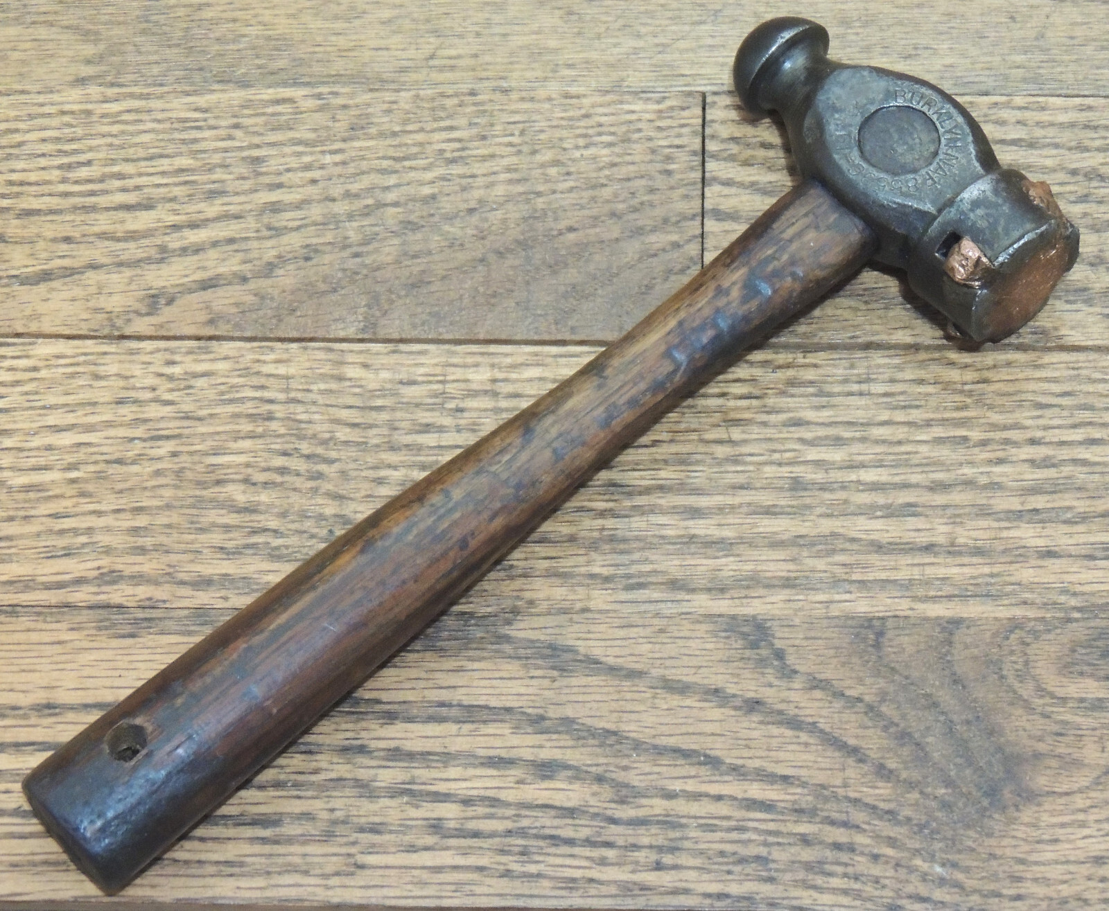 10 oz. BURKLYN NAF 85596-19 COPPER FACED BALL PEEN HAMMER-ANTIQUE HAND TOOL
