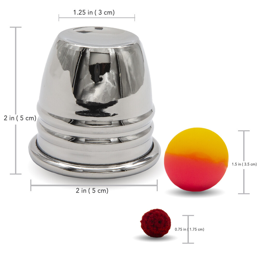 Table Hopping Cups & Balls - Chrome