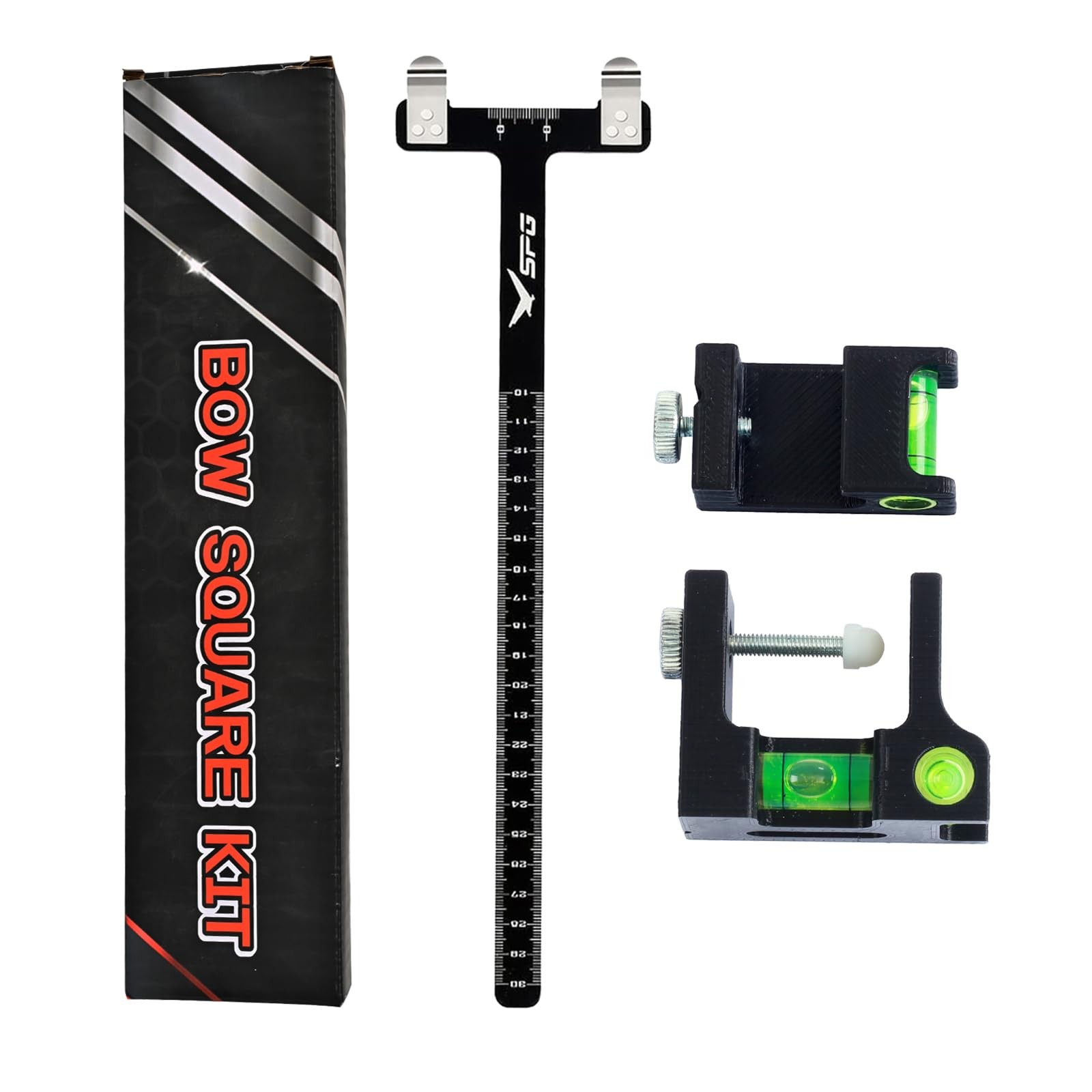 SPG Bow Square Kit 2 Pack, Archery Bow String Level Kit, T Shape Ruler Measur...