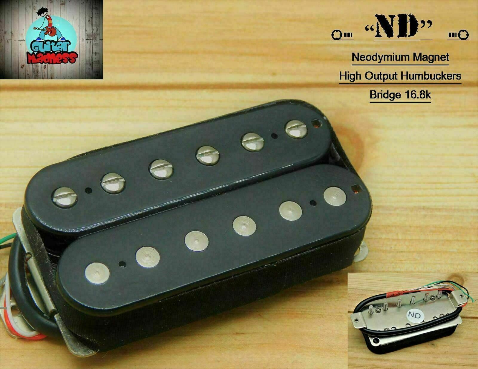 G.M. ND Humbucker Bridge Neodymium Magnets Black