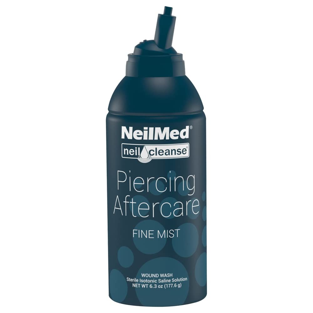 NeilCleanse Piercing Aftercare Spray, Fine Mist, 6.3 fl oz, Saline Solution