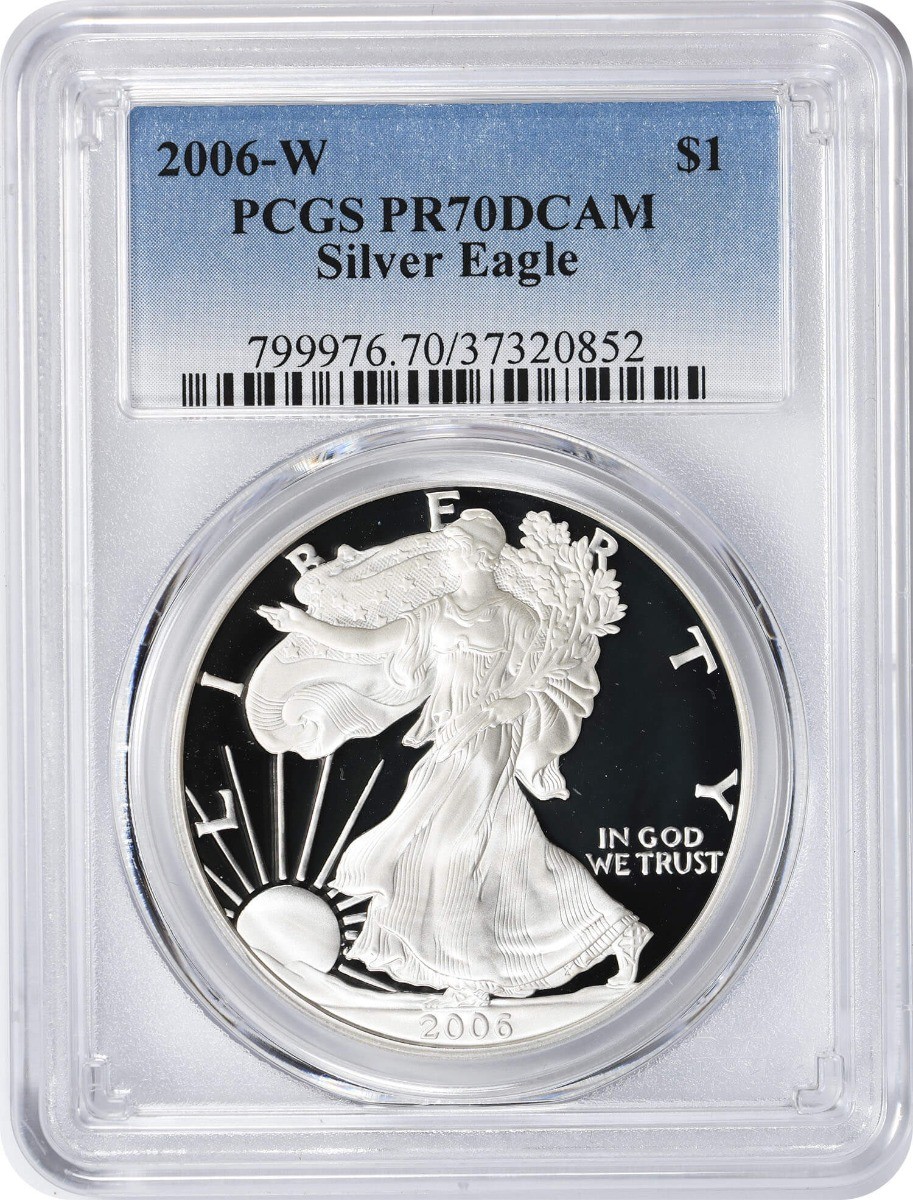 2006-W American Silver Eagle Dollar PR70DCAM PCGS Proof 70 Deep Cameo