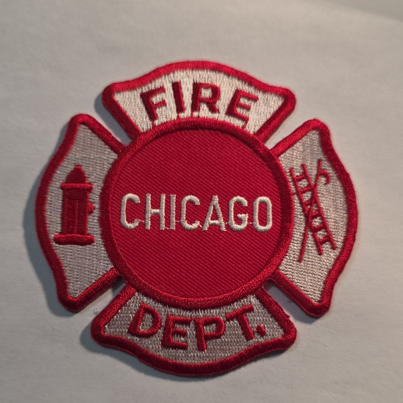 Chicago Fire Dept Firefighting & Rescue Patch Red White Embroidered Collectible