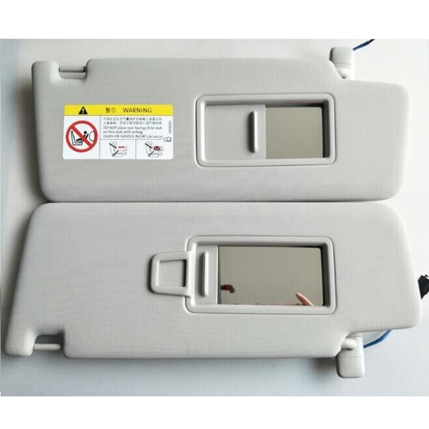 2 pcs Front Gray Sun Visor Panel With Makeup Mirror For VW TIGUAN 2017-2022