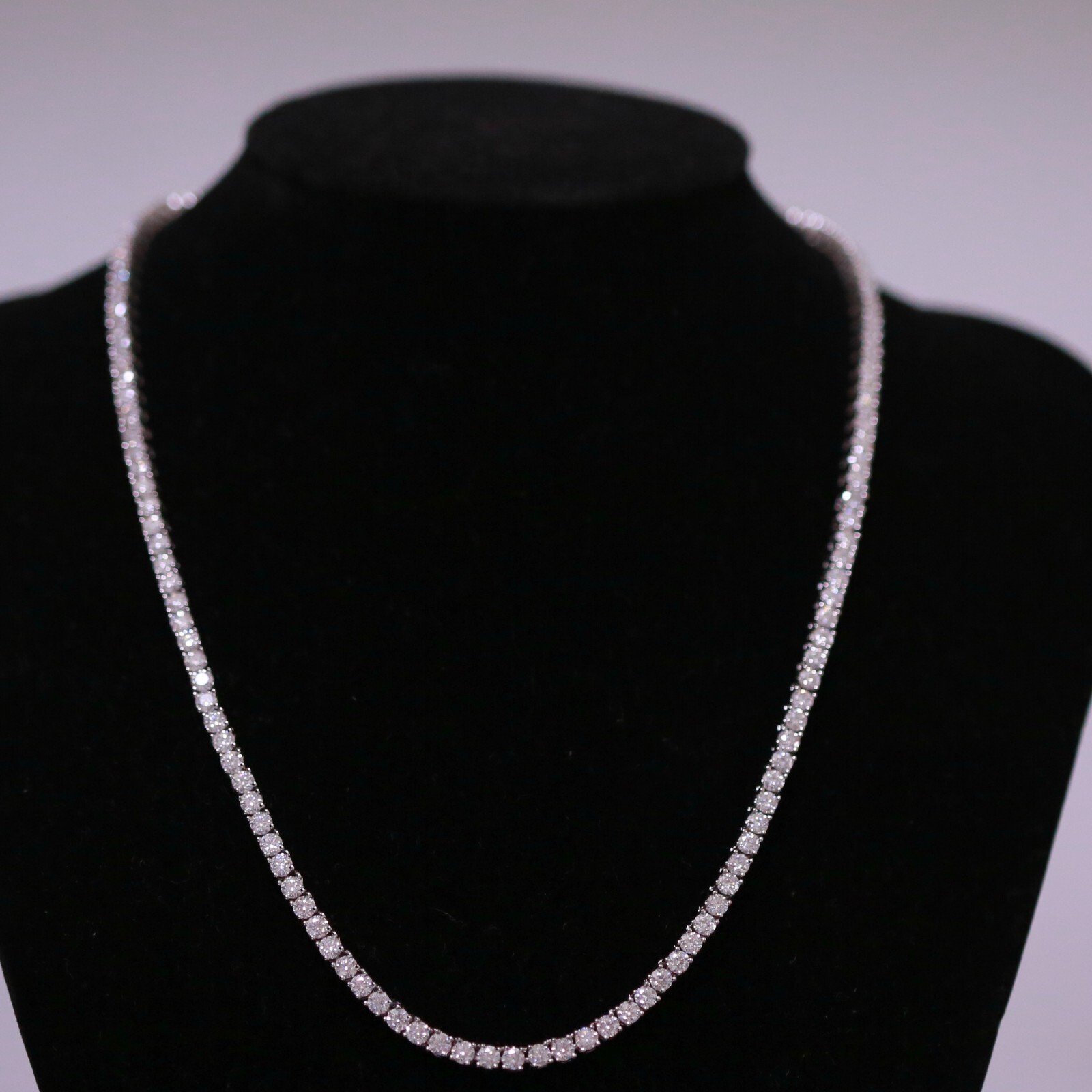 Sterling Silver Semi Mount Necklace Setting Round RD 4x4mm Tennis 18'