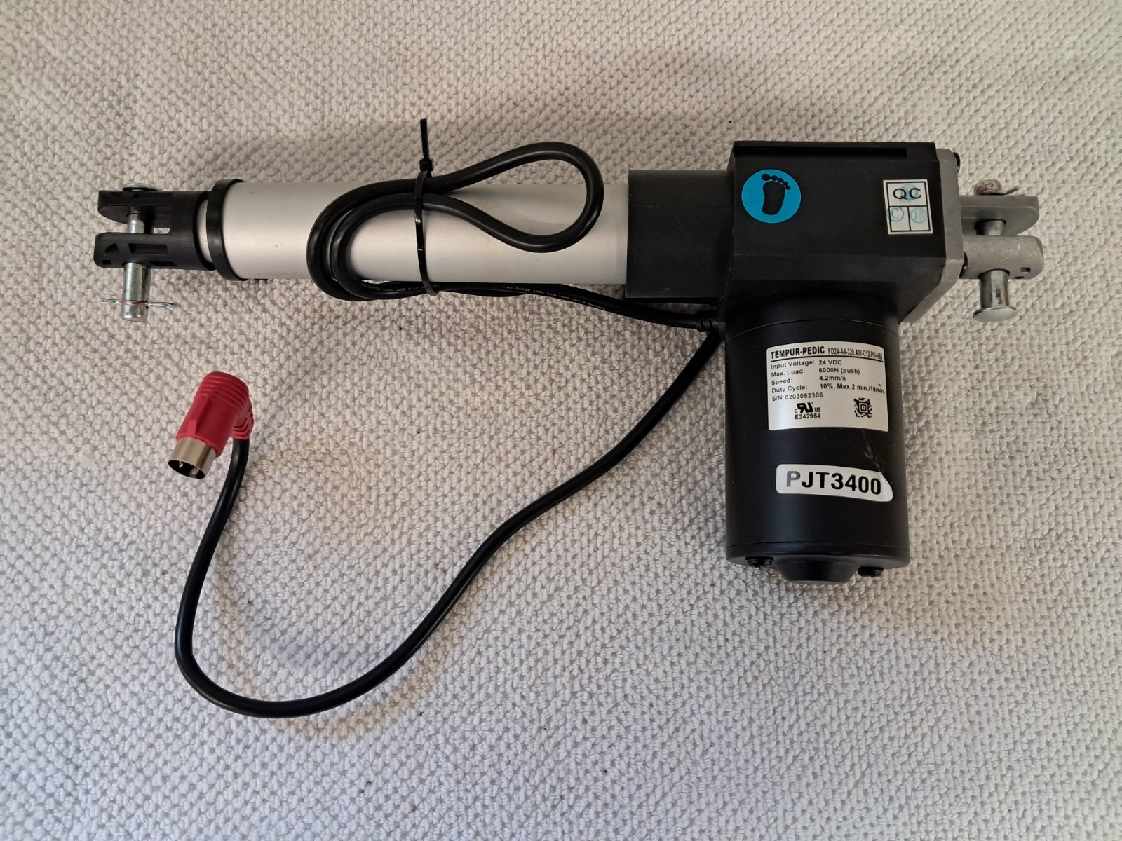 Tempur-Pedic Ergo Plus Foot Motor FD24-A4-320.400-C12-PO-HS3 Untested