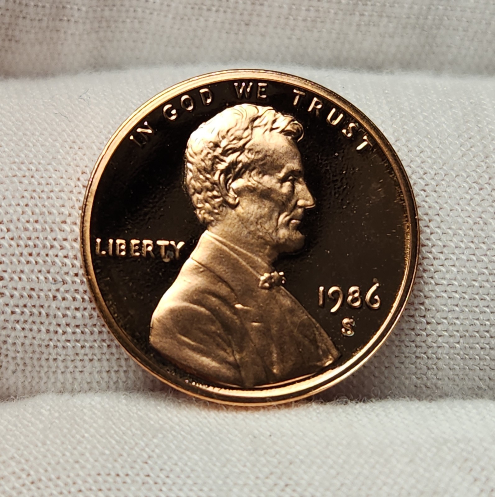 1986 S Proof Cameo Lincoln Memorial Cent Penny 1c Coin San Francisco LH-86A