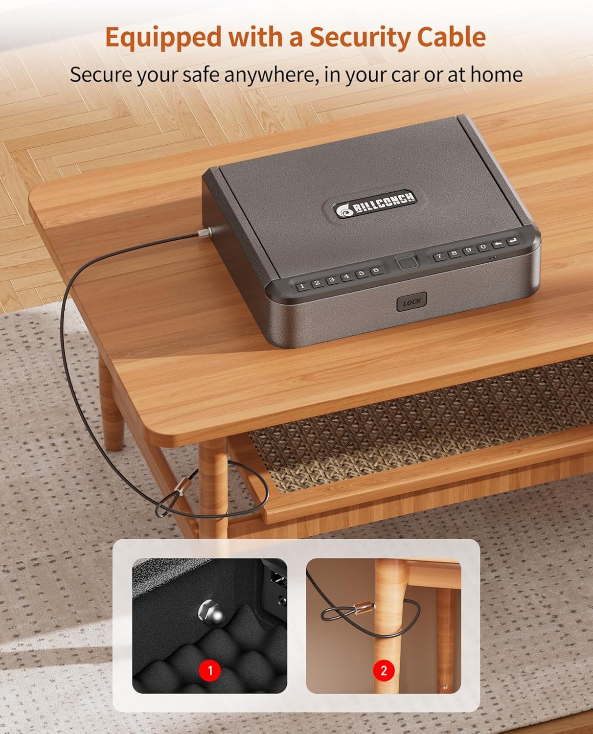 BILLCONCH Biometric Gun Safe Fingerprint/Keypad/Key/APP Access