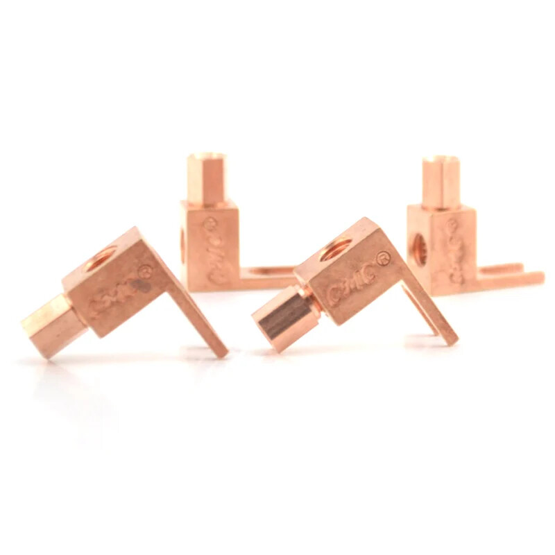 4PCS Pure Red Copper Y Spade U Fork Plugs Connector for HiFi Audio Speaker Cable