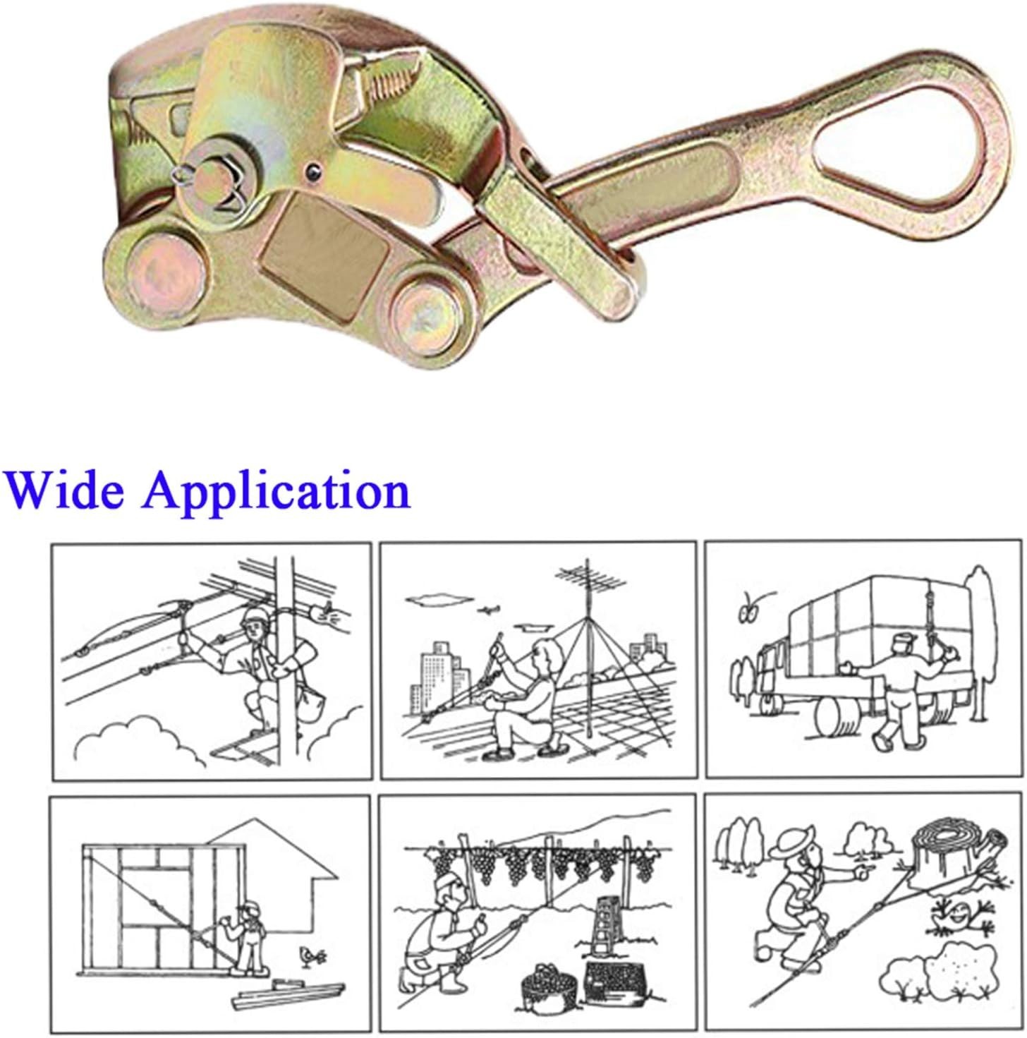 Compact Wire Puller Tool with Safety Jaw - Efficient Cable Grip for 2 Ton Load