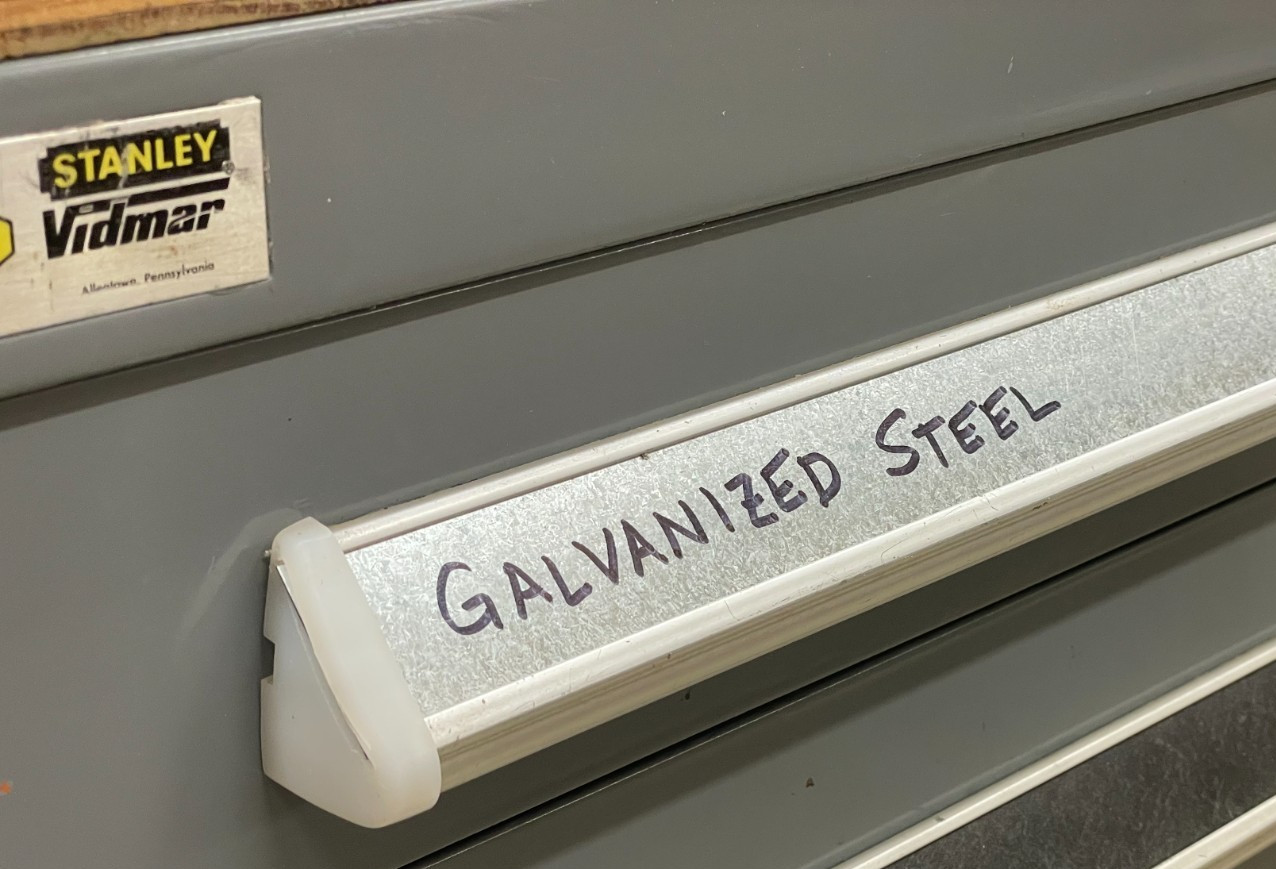 Vidmar Drawer Label Edge Backing Cover Stanley Galvanized Steel *Super Rugged*