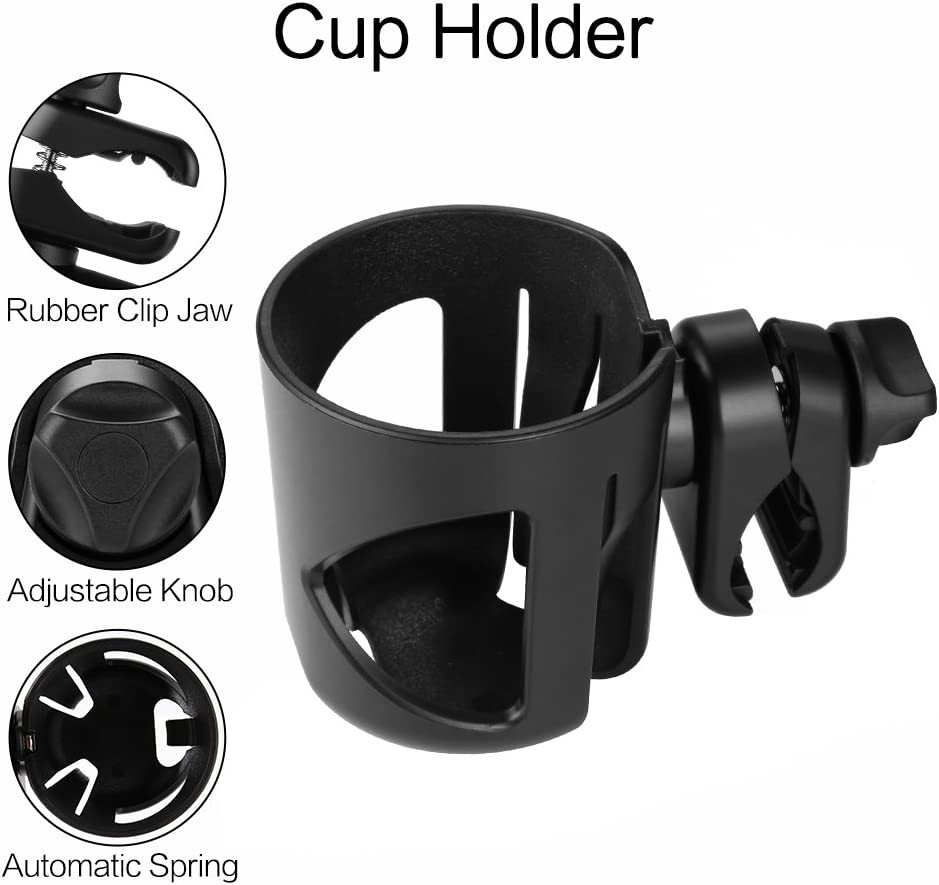 Universal Cup Holder, Stroller Cup Holder, 360° Rotatable Large Caliber Designed