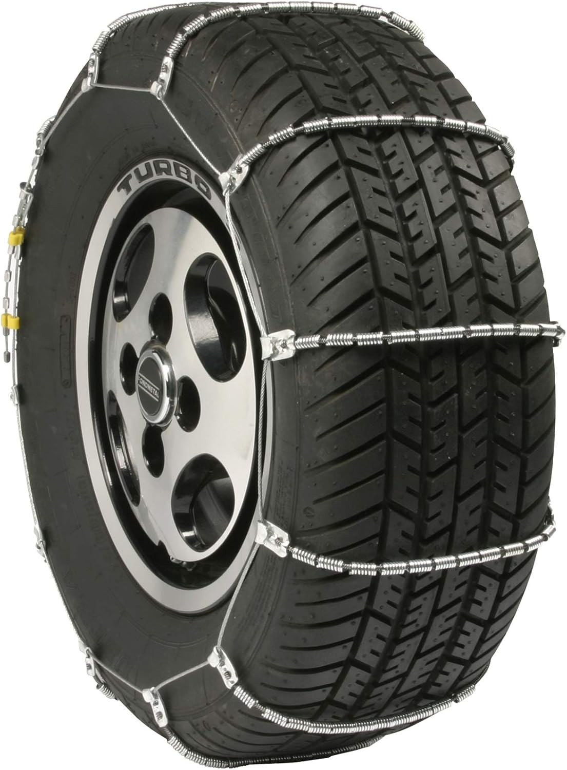 Set of 2 Stainless Steel Tire Chains for Enhanced Winter Performance - 15 Inch